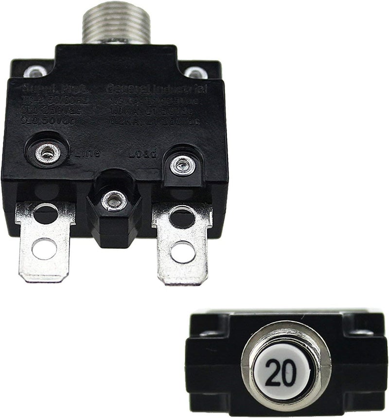 T Tocas 5pcs Push Button Reset 20A Circuit Breakers with Quick Connect Terminals Waterproof Button DC50V AC125-250V - Image 4