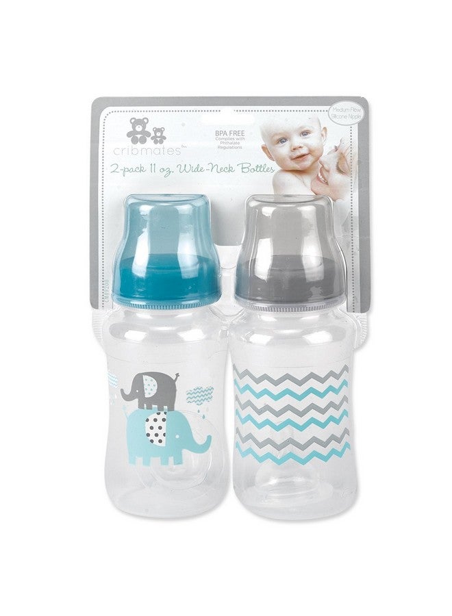 Cribmates 2 Piece Wide Bottle Elephant Zigzag, Grey/Yellow - Image 1
