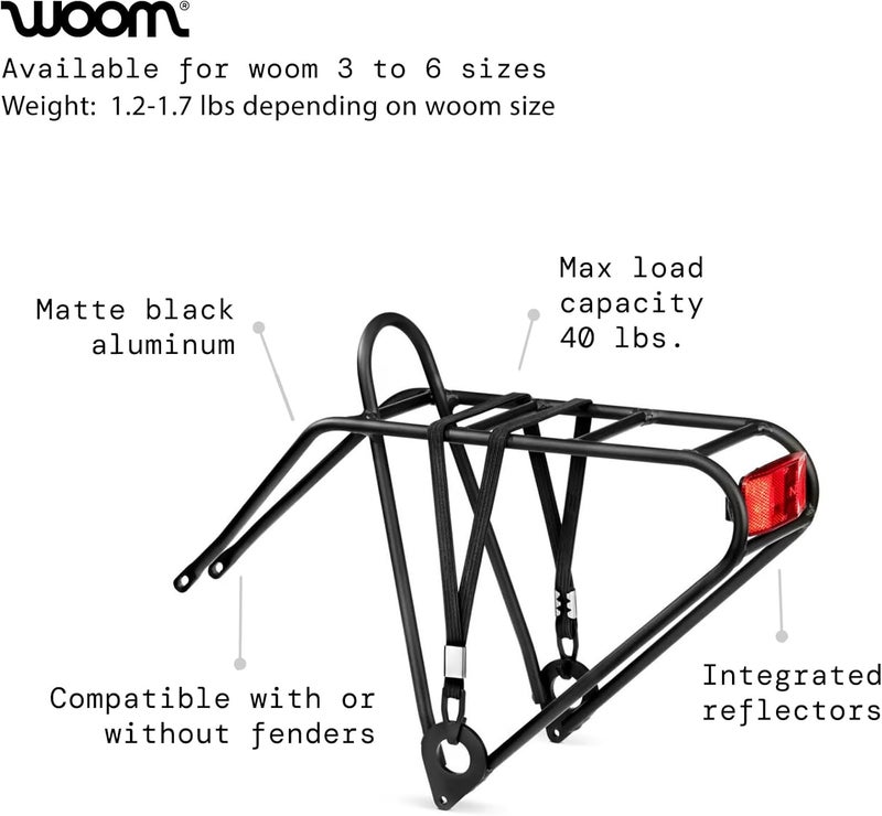 Woom G 6 Pickup Rack – Rear Bike Rack for Woom Children's Bike – Lightweight Aluminum – Easy Mount Design - Image 2