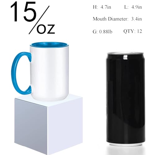ABBSH Sublimation Mugs, 15oz, 6 Assorted Colors 12Pack - Image 2