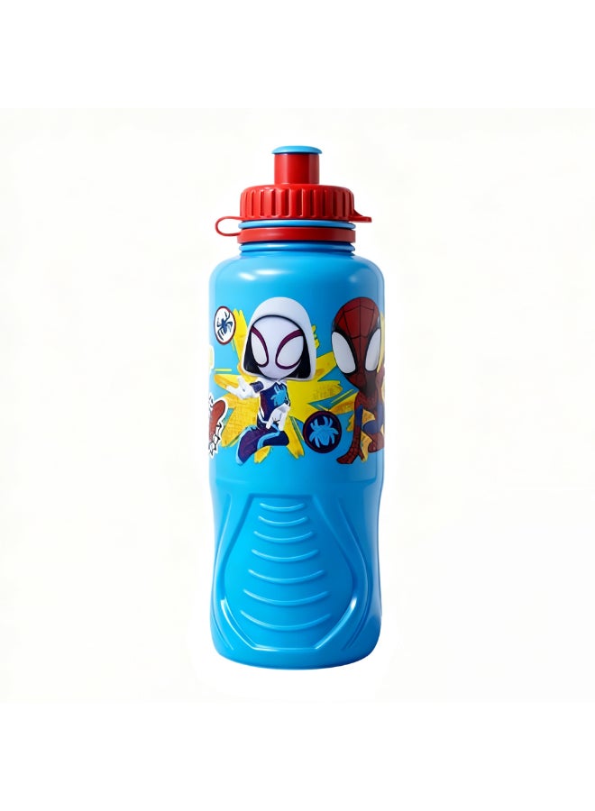 Stor Spidey Ergo Sports Water Bottle for Kids – 430ml BPA-Free Reusable Leak-Proof Drinking Bottle with Flip-Top Lid, Lightweight Ergonomic Design for School, Sports, Travel & Daily Use - Image 1