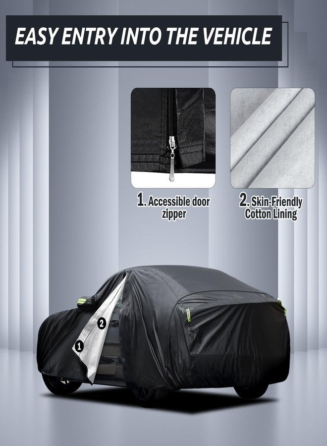 Migaven 6 Layers Car Cover Custom Fit for Ford Mustang 1994-2023, for Chevy Camaro 2010-2023, Waterproof Full Exterior Cover Rain Hail Protection with Door Zipper & Inner Cotton - Image 2