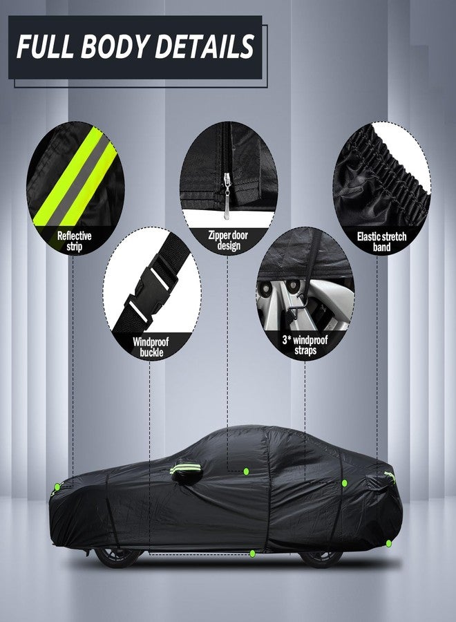 Migaven 6 Layers Car Cover Custom Fit for Ford Mustang 1994-2023, for Chevy Camaro 2010-2023, Waterproof Full Exterior Cover Rain Hail Protection with Door Zipper & Inner Cotton - Image 3