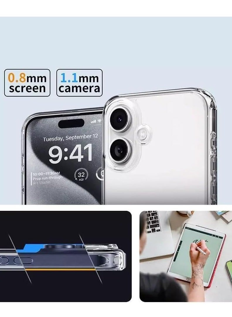 BORTONY iPhone 16 Case Cover 6.1 Inch Scratch Resistant Crystal Clear Soft TPU iPhone 16 Cover Precise Cutouts Slim Fit Protective Case Easy to Install Compatible with Apple iPhone 16 - Image 3