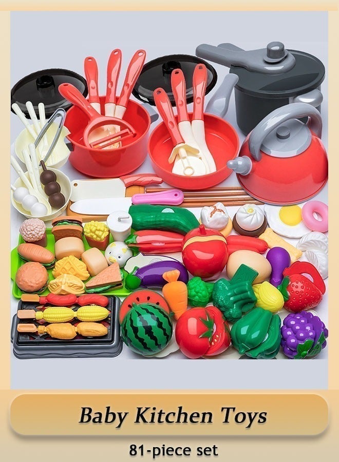 Kitchen playset,Children'S Kitchen Toy Set , Portable Pretend Play Simulation Induction Cooker Cooking Tableware Fruit Toys Kitchen Utensils With Sound Effects Various Styles Of Play - Image 4