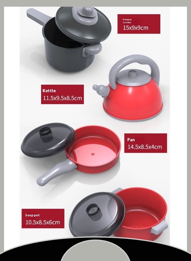 Kitchen playset,Children'S Kitchen Toy Set , Portable Pretend Play Simulation Induction Cooker Cooking Tableware Fruit Toys Kitchen Utensils With Sound Effects Various Styles Of Play - Image 2