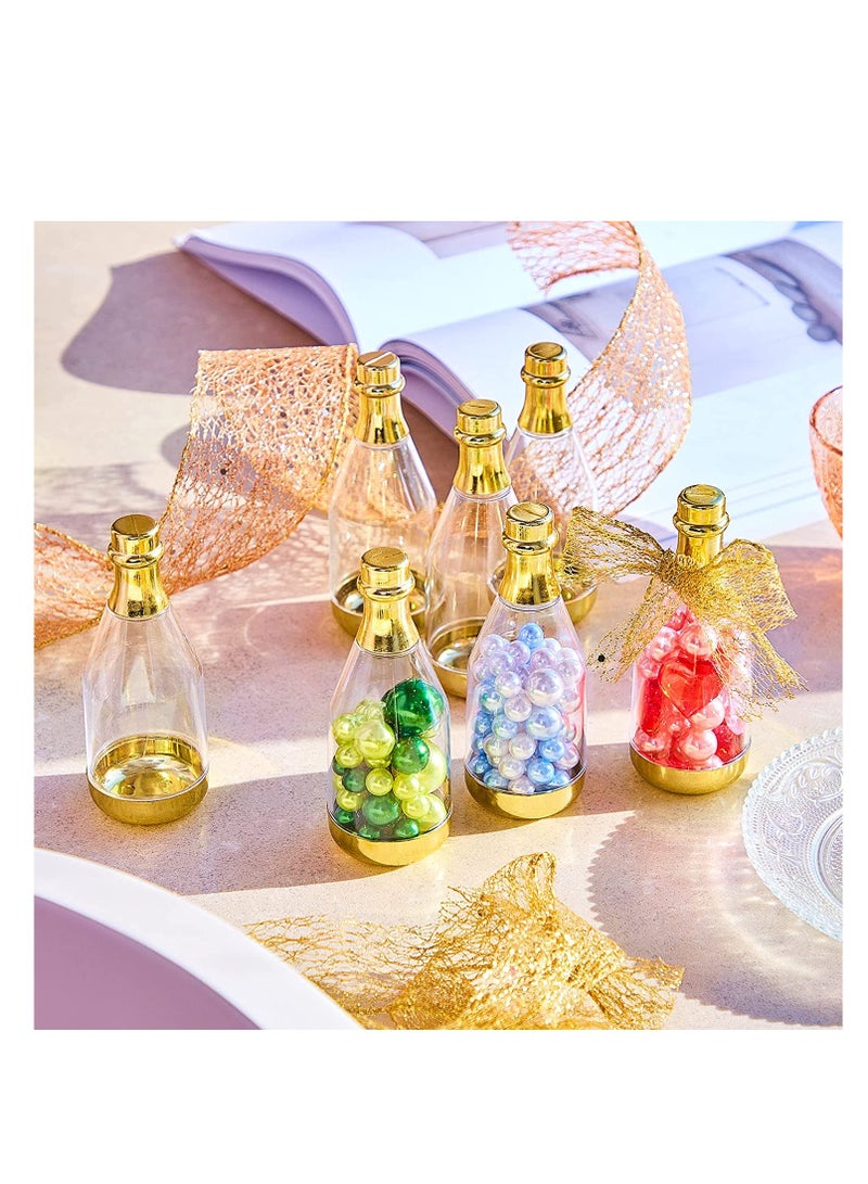 12 Pieces Mini Champagne Bottle Containers for DIY Favors, Clear and Gold Candy Jars for Baby Showers, Weddings, and Birthdays - Image 5
