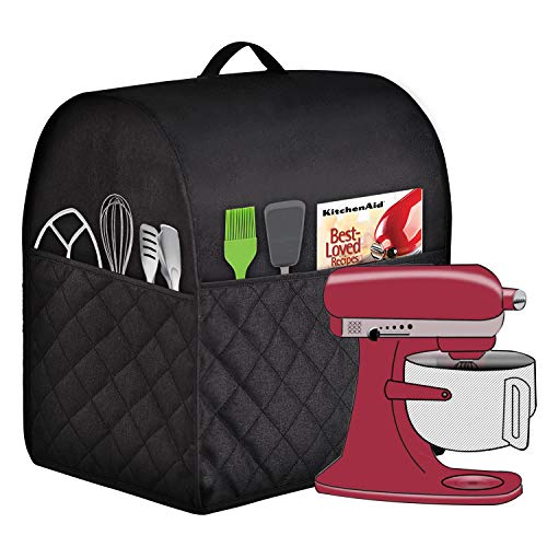 HOHUO Stand Mixer Dust-proof Cover for KitchenAid Mixer，Multi Pockets for Various Kitchen Appliance Accessories，Water-resistant，Easy Cleaning (Black, Fit for Tilt Head 4.5-5 Quart) - Image 1