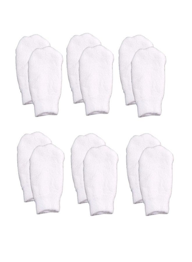 Nurses Choice White Newborn No‑Scratch Mittens – Soft Cotton Stay‑On Baby Gloves – Hospital Trusted Infant Hand Covers – Newborn Essentials for Boys & Girls (6‑Pack, White) - Image 1