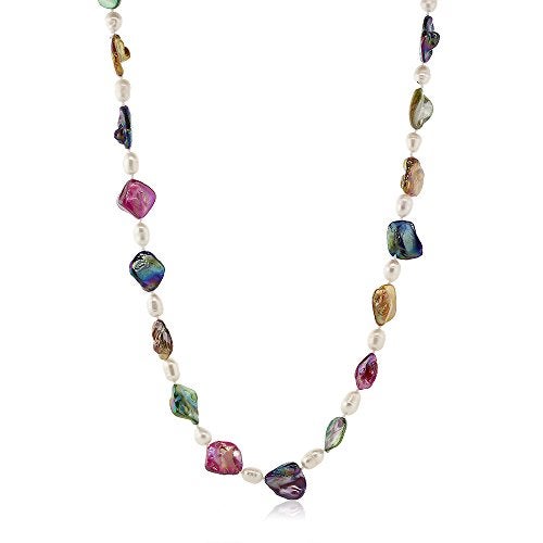 Gem Stone King 46 Inch MultiColor Cultured Freshwater Pearl and Simulated Shell Pearls Necklace For Women - Image 2