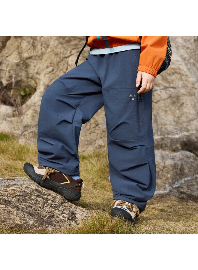 Ask Junior Kids Outdoor Sports Waterproof Sun-protective Cargo Pants Gray Blue - Image 2