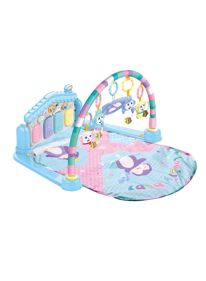 لوحة مفاتيح بيانو لتمرين الأطفال مع سجادة وموسيقى وإضاءة، 50x42.5x7.8 سم - Image 1