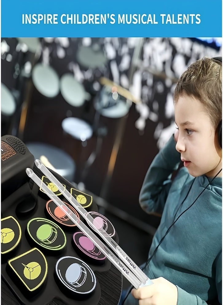 Generic Children's gift electric drum, electronic drum practice drum, 9 drum pads, music recording, drum pedal, Midi, dual stereo speakers  - Image 2