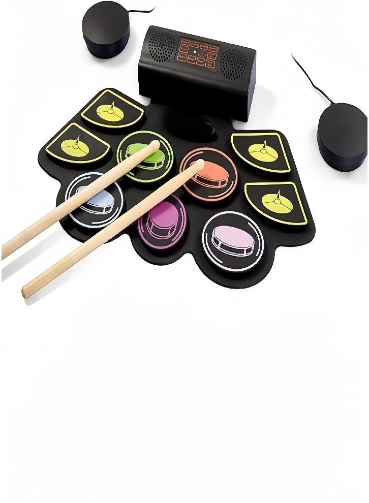 Generic Children's gift electric drum, electronic drum practice drum, 9 drum pads, music recording, drum pedal, Midi, dual stereo speakers  - Image 4