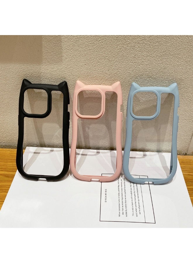 NIBEMINENT Cat Ears Protective TPU Case Cover For iPhone 14 Plus, Blue - Image 2