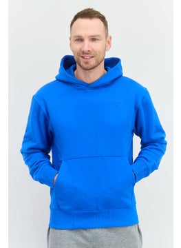 adidas Originals Men Sportswear Fit Embroidered Logo Long Sleeves Outdoor Sweatshirt, Blue  - Image 1