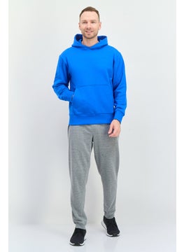 adidas Originals Men Sportswear Fit Embroidered Logo Long Sleeves Outdoor Sweatshirt, Blue  - Image 4
