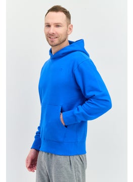 adidas Originals Men Sportswear Fit Embroidered Logo Long Sleeves Outdoor Sweatshirt, Blue  - Image 3