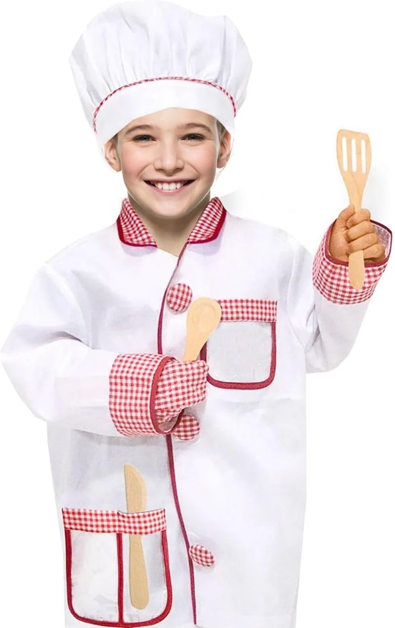 Home Smart Chef Professional Costume for Kid's Role Play Dress up Gift Set for Children Learning - Image 1
