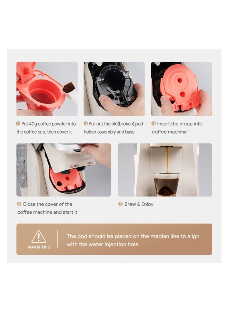 KASTWAVE Reusable Coffee Filter for Keurig Coffee Makers Refillable Filters Coffee Capsule Cups Large Capacity 40g Red - 1Pack - Image 5