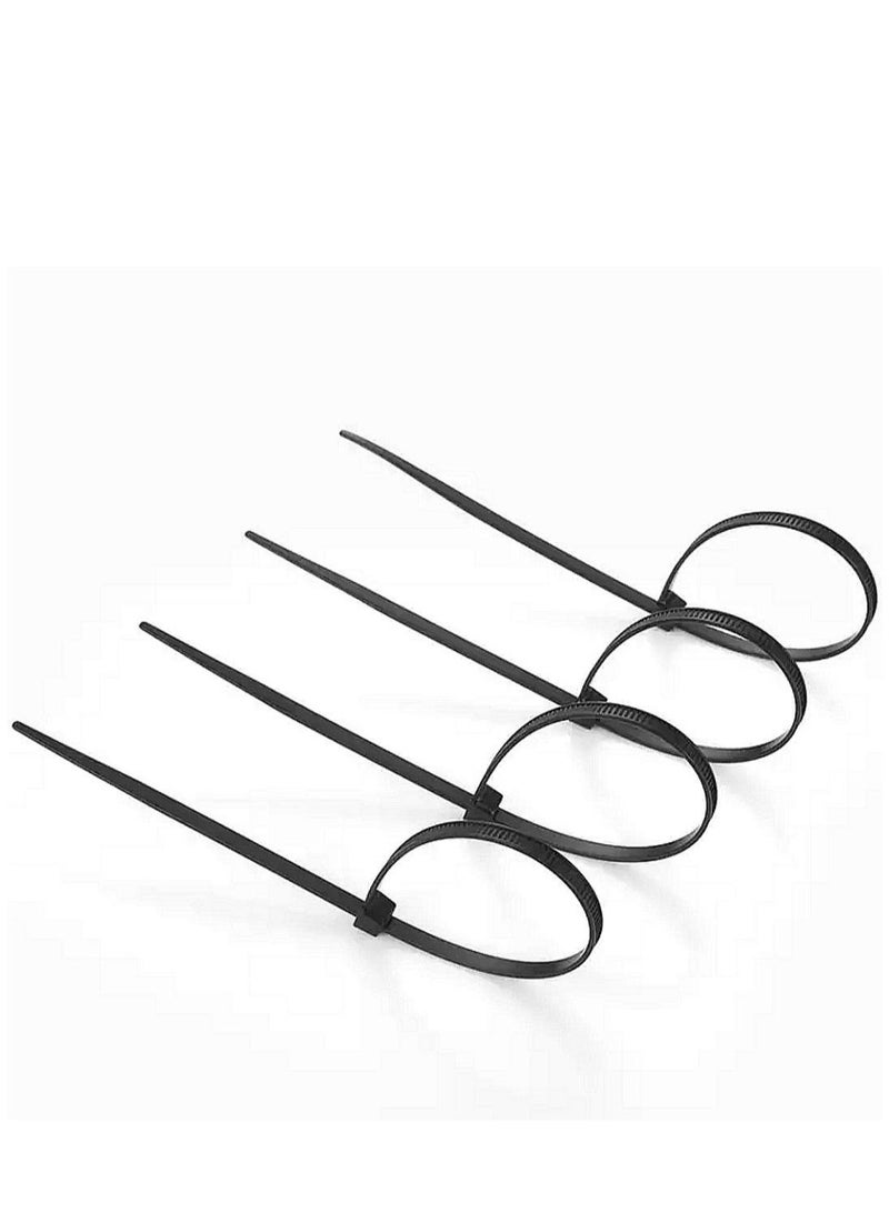 Loquat Cable Zip Ties Black Standard Self-Locking Nylon Cable straps Plastic Wire Wrap Heavy Duty Ties Multi Purpose Industrial Grade Cable Wire Ties - Image 4
