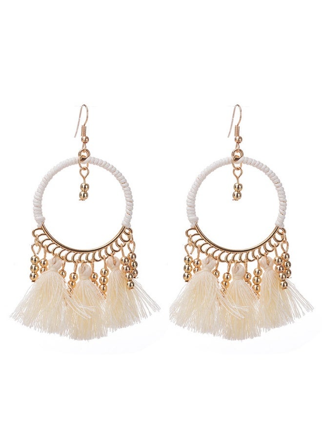 NIBEMINENT Handcrafted Large Circle Hoop Earrings - European and American Style