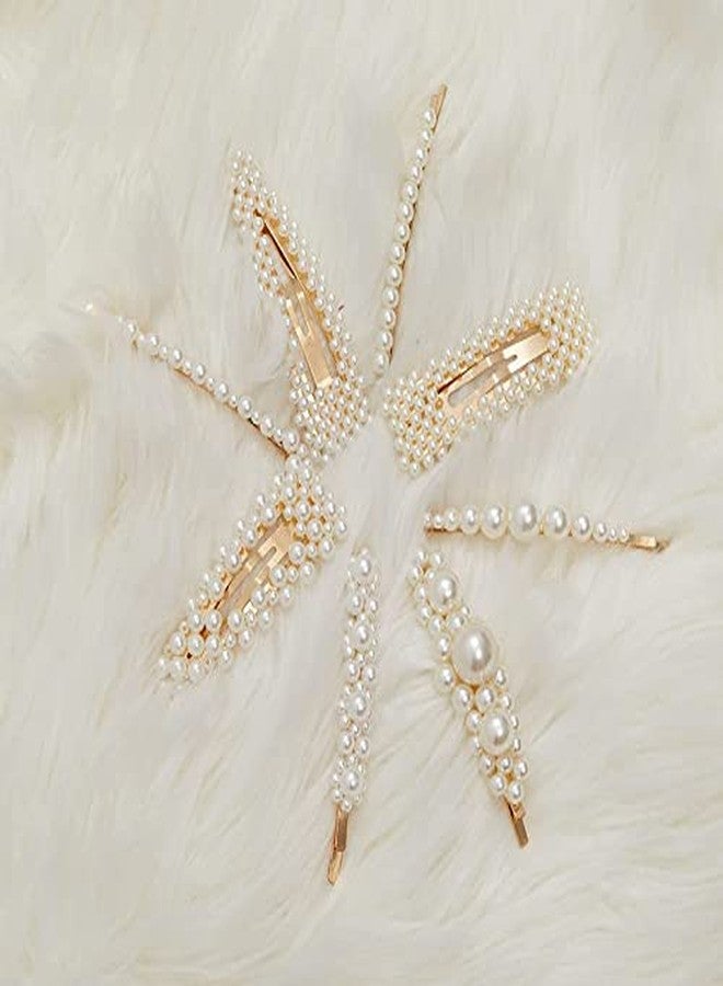 Shidara Pearl Hair Clips Cute Hair Pins Girl Hair Accessories Handmade Barrette For Party Wedding Daily | Multi | 8 Pieces - Image 4