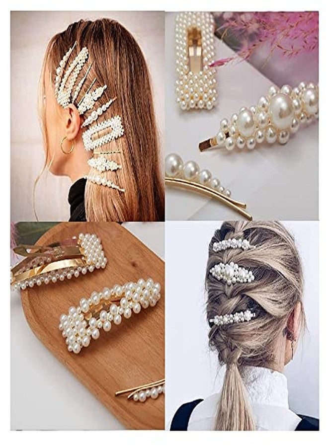 Shidara Pearl Hair Clips Cute Hair Pins Girl Hair Accessories Handmade Barrette For Party Wedding Daily | Multi | 8 Pieces - Image 2