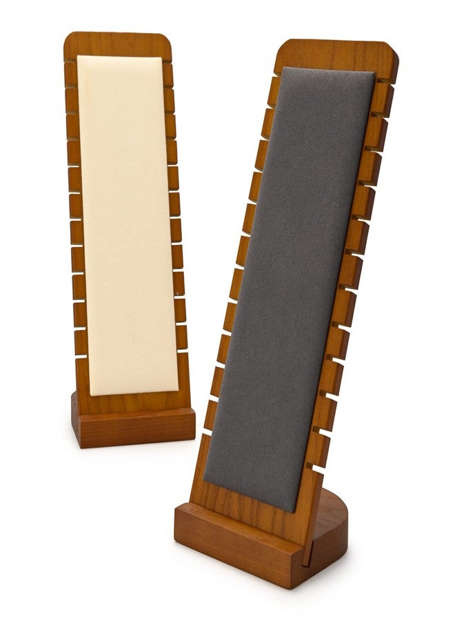 Oirlv Solid Wood Necklace Organizer Showcase Necklace Display Stand Jewelry Display Holder (Grey) - Image 4