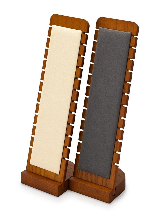 Oirlv Solid Wood Necklace Organizer Showcase Necklace Display Stand Jewelry Display Holder (Grey) - Image 5