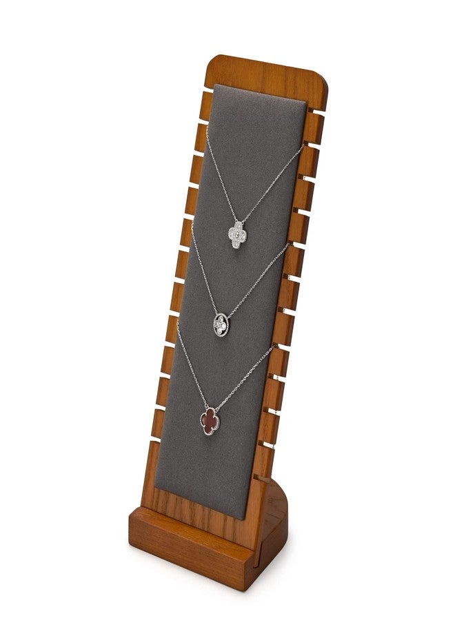 Oirlv Solid Wood Necklace Organizer Showcase Necklace Display Stand Jewelry Display Holder (Grey) - Image 1