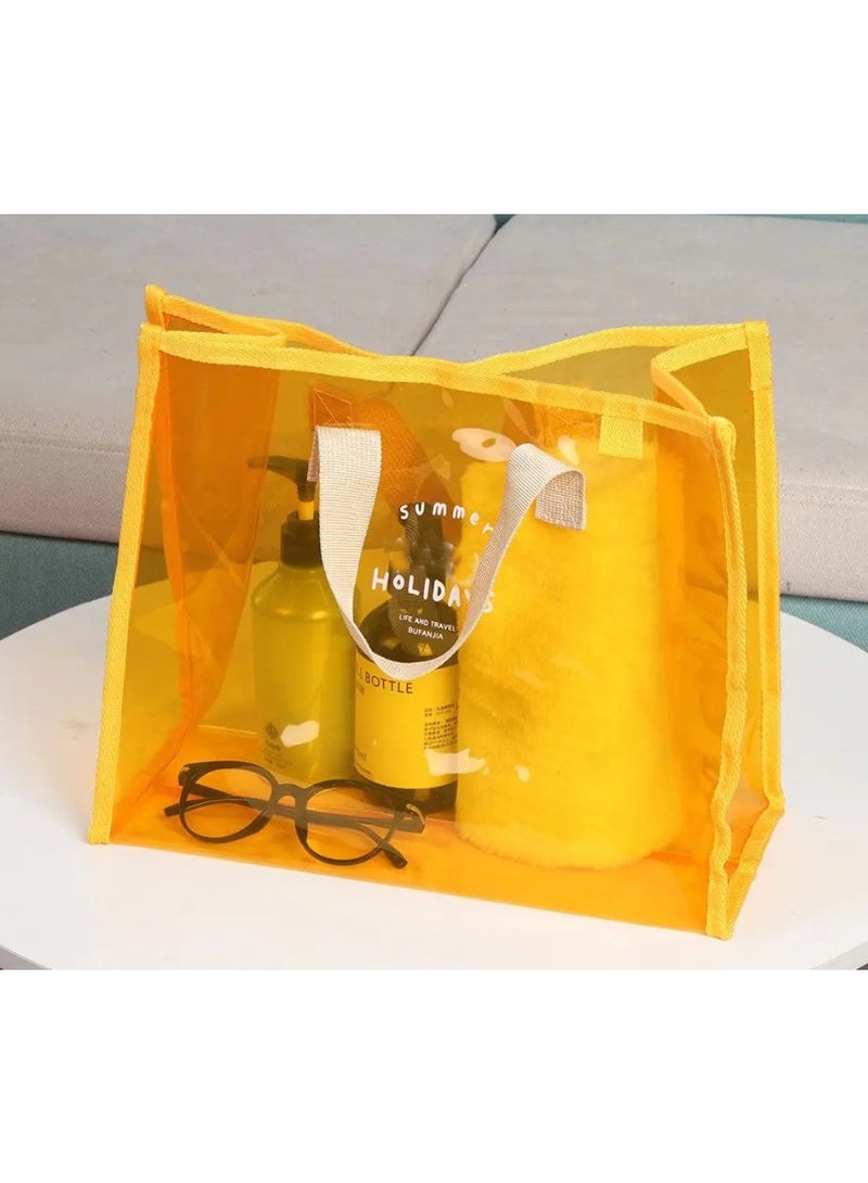 حقيبة جيلي محمولة شفافة مقاومة للماء، حقيبة يد صيفية ذات سعة كبيرة، حقيبة تسوق للشاطئ، حقيبة كتف - Image 2