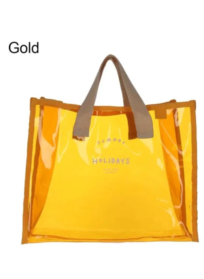 حقيبة جيلي محمولة شفافة مقاومة للماء، حقيبة يد صيفية ذات سعة كبيرة، حقيبة تسوق للشاطئ، حقيبة كتف - Image 1