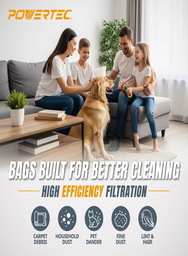 POWERTEC Type Y Vacuum Bags 10 PK for Hoover Style Y, Z, YZ WindTunnel Upright Vacuum Cleaners, Replacement Dust Bags for 4010100Y, AH10040 and AH10165 (75057V) - Image 5