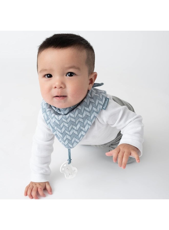 BooginHead by Infantino Cotton Baby Drool Bibs, Teething Bib and Pacifier Holder Bib, Blue Arrows - Image 5