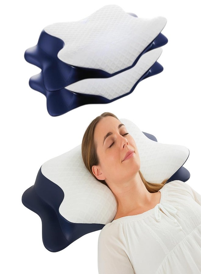 CUSHIO Cervical Butterfly Pillow – Orthopedic Memory Foam for Neck & Shoulder Pain Relief | Contour Pillow with Arm Rest | Dual Height Design for Side & Back Sleepers (Pack of 2) - Image 1