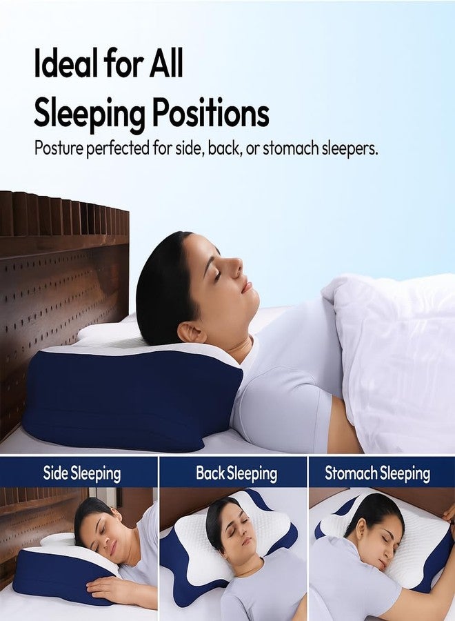 CUSHIO Cervical Butterfly Pillow – Orthopedic Memory Foam for Neck & Shoulder Pain Relief | Contour Pillow with Arm Rest | Dual Height Design for Side & Back Sleepers (Pack of 2) - Image 5