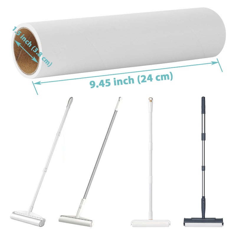 MINGRACE Large Lint Roller Refills 9.45 Inch Pet Hair Sticky Roller Refills For 9.4 Inch To 9.5 Inch Wide Floor Lint Rollers  Bulk Pack Of 10 Rolls Extra Sticky 600 Sheets Total - Image 2