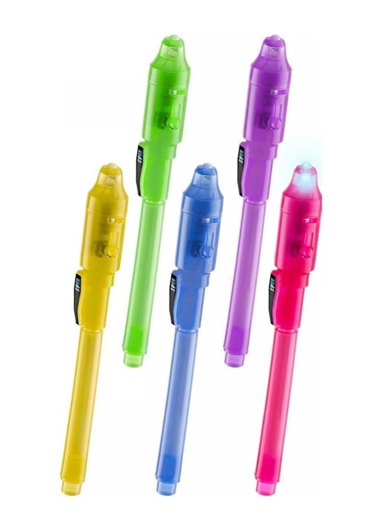 Invisible Ink Pen Secret Spy Party Favors with UV Light for kids - 5pcs - Image 1