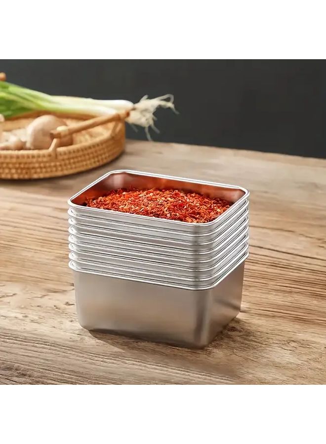 304 Stainless Steel 6 Compartment Condiment Container With Lid And Spoons Kitchen Storage - Image 4