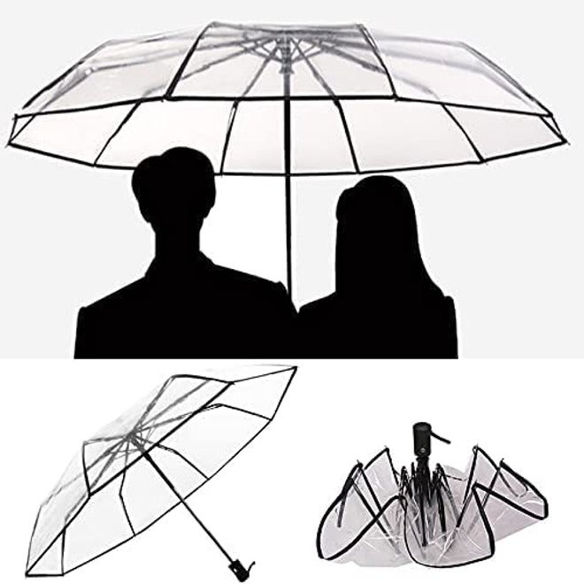 SYOSI Clear Umbrella, Women's Clear Bubble Umbrella, Automatic Open and Close Transparent Travel Dome Umbrella for Women Girls Kids Rainy Windy Weather - One Size - Image 4