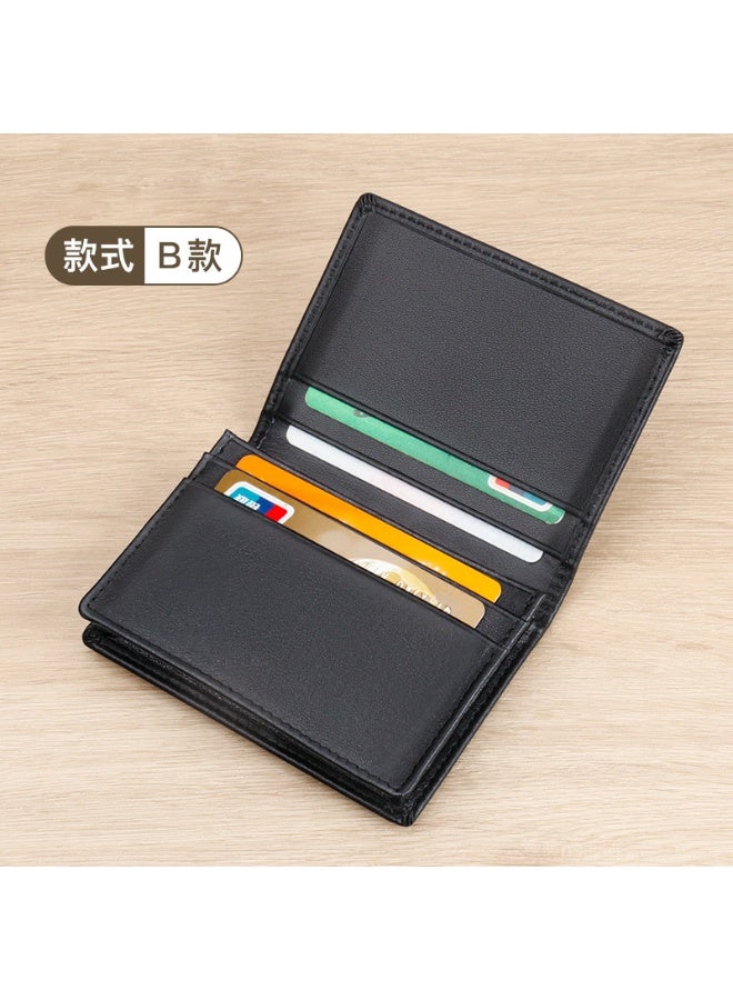 xozgdovg Genuine leather business card holder card holder Napa first layer cowhide plain business card holder mens embossed LOGO soft surface3005B 3005B 
