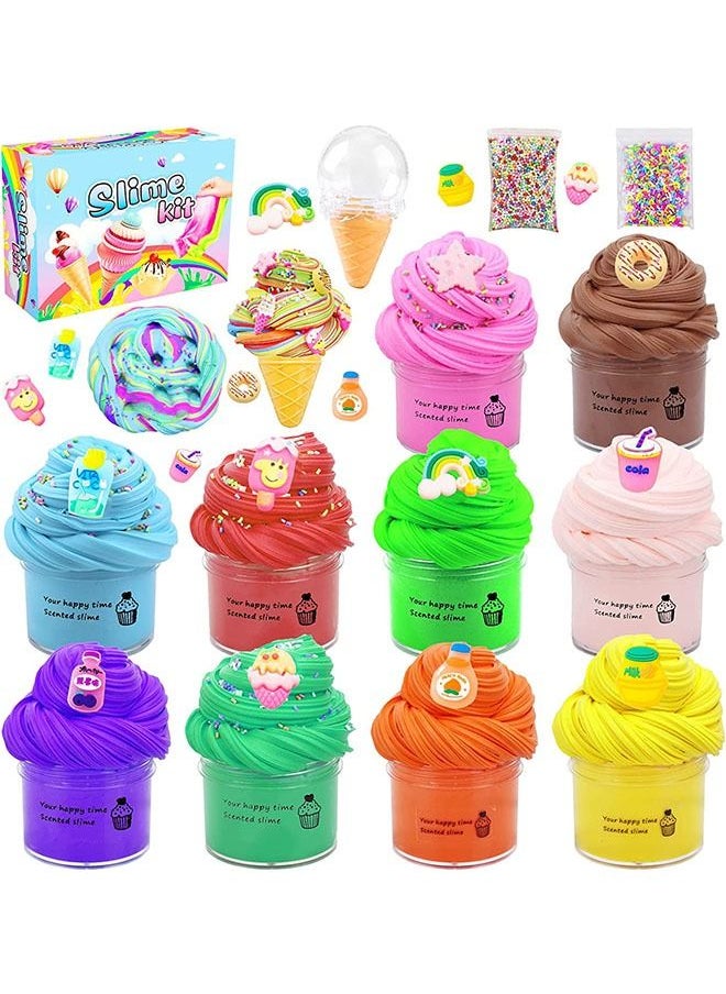 YelaJoy Butter Slime Kit 10 Pack, Suitable for Parties, Fragrant, Soft and Non Stick, Gift for Boys and Girls, Stress Relieving Slime Bulk for Boys and Girls' Game Ice Cream Mold Filling  - Image 1