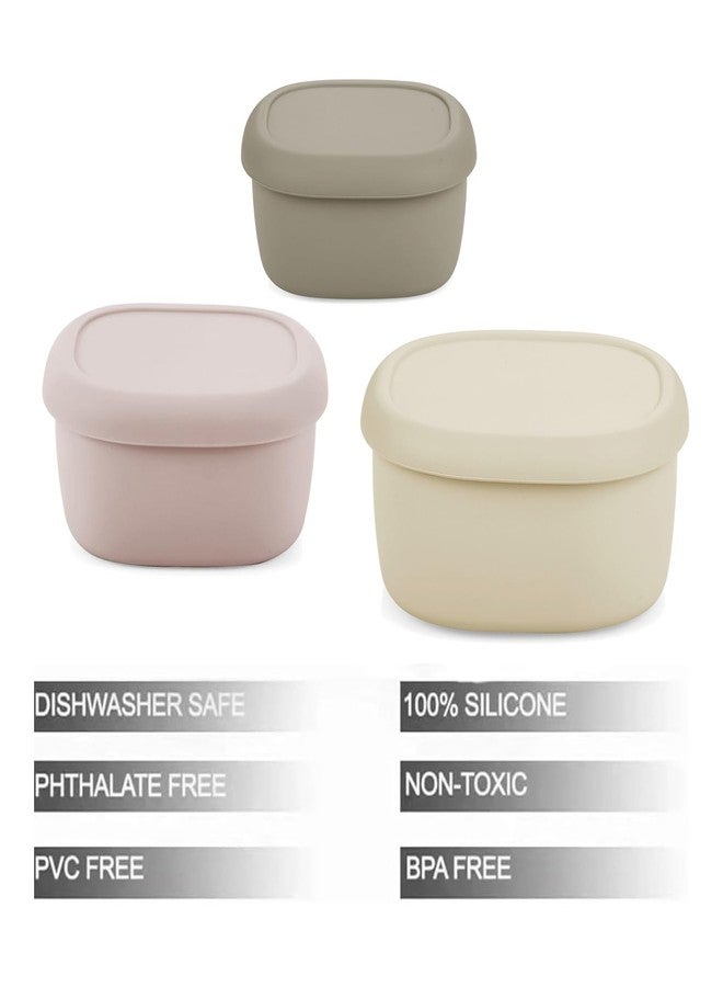 Emptycolor 3 Pack Silicone Snack Containers with Lids Reusable Silicone Food Storage Containers, Leak Proof Stackable Bento Lunch Box for Adults, Microwave, Dishwasher and Freezer Safe - Image 5