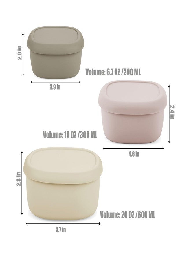 Emptycolor 3 Pack Silicone Snack Containers with Lids Reusable Silicone Food Storage Containers, Leak Proof Stackable Bento Lunch Box for Adults, Microwave, Dishwasher and Freezer Safe - Image 2