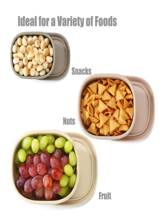 Emptycolor 3 Pack Silicone Snack Containers with Lids Reusable Silicone Food Storage Containers, Leak Proof Stackable Bento Lunch Box for Adults, Microwave, Dishwasher and Freezer Safe - Image 3
