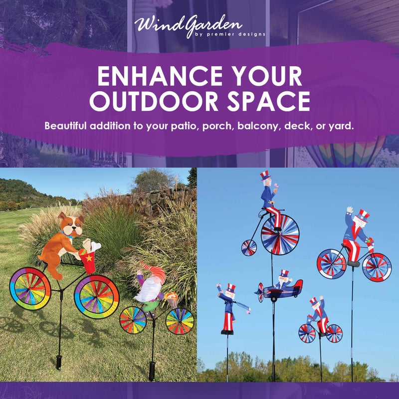 Premier Kites Bike Spinner Monkey 20" â€“ Playful Jungle Animal Design, Weather-Resistant Outdoor Decor, Durable & Lightweight for Patios, Yards, and Gardens - Eye-Catching Wind Spinner with Rotating Wheels - Image 5