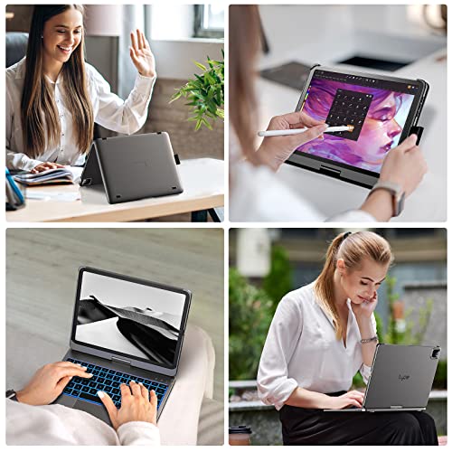 typecase Touch Keyboard Case for iPad Air 11-inch(M3/M2, 2025/2024) & iPad Pro 11(4th/3rd/2nd/1st Gen), Multi-Touch Trackpad, 11-Color Backlight, 360°Rotatable for iPad Air 5/4th Gen, Gray - Image 4