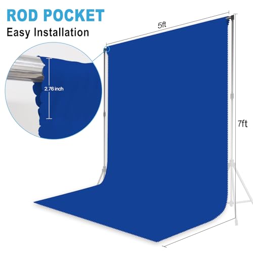 LYLYCTY Blue Background Cloth Photography Props 5x7ft Royal Blue Background Props for Character Commodity Shooting LY99 - Image 3