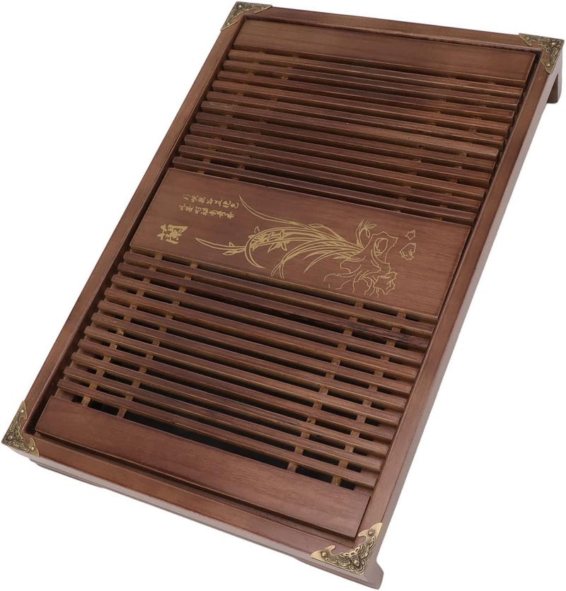 Chinese Gongfu Tea Tray, Wooden Kung Fu Tea Serving Tray with Drainage Pipe and for Table Storage, Removable and Large Capacity Water Storage (#2) - Image 3
